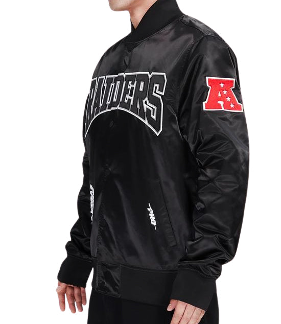 PRO STANDARD NFL LAS VEGAS RAIDERS CREST EMBLEM MEN'S SATIN JACKET